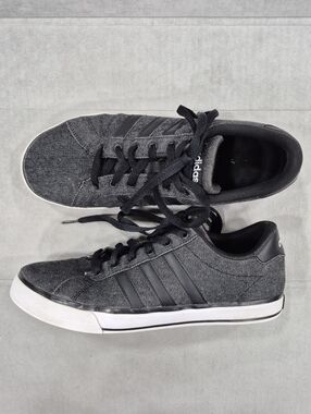 Adidas sneakers men's 11 black denim 3 stripes F76263